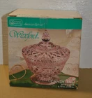Vintage Anchor Hocking Pink Wexford Candy Dish W/Cover Lid USA Made ~NOS!
