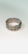   925 Sterling Silver Wide Braided Woven Band Ring Handcrafted Rope Twist Stateme