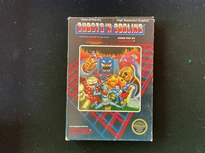 Ghosts 'n Goblins (Nintendo NES, 1986) Complete in Box CIB, 5-Screw Hangtab