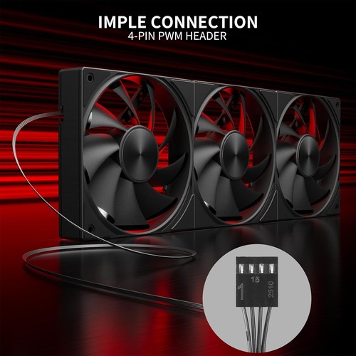 360mm All-in-One Computer Gehäuselüfter mit PWM 4-Pin Interface High Performance... - Bild 3 von 8