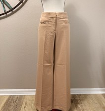 Ann Taylor Dress Pants Slacks Trousers Tan Wide Leg Size 8 NWT 129