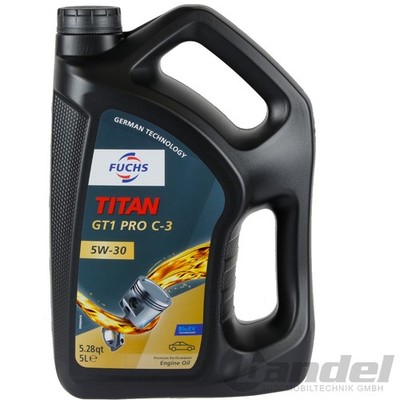 5L FUCHS MOTORÖL TITAN GT1 PRO C3 5W30  passend für VW 504.00 507.00 BMW LL04