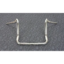 KST Kustoms Polished 1 1/2" SS Steel Bison Bagger 14" Rise Handlebar - BB19-14