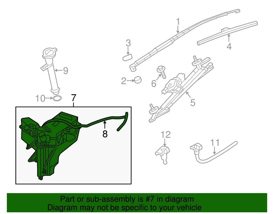 Reservatório de lavadora Nissan Pathfinder 13-20 genuíno 28910-3JA0B NOVO FABRICANTE DE EQUIPAMENTO ORIGINAL - Imagem 4 de 4