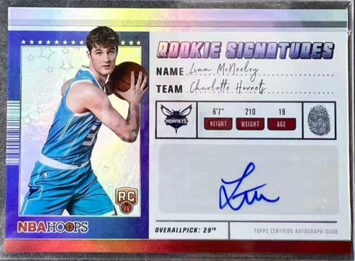Liam McNeeley 2025-26 Topps NBA Hoops Auto Rainbow Rookie Signatures RC #HRS-LM