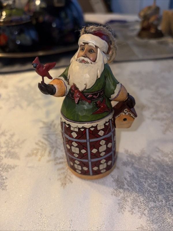 2001 Jim Shore Heartwood Creek for Enesco  Santa cardinal birdhouse ornament 