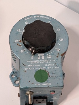 Staco Energy Type 3PN1010 Variable Autotransformer, Input 120V Output 0-120/140V