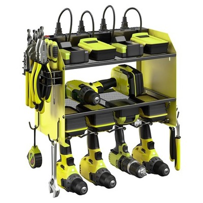 Power Tool Organizer Wall Mount with Charging Station Modular Drill Holder for