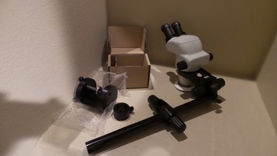 NIKON SMZ 745 MICROSCOPE, C-W10XB22  EYE PCS,  NEW STAND & TABLE CLAMP