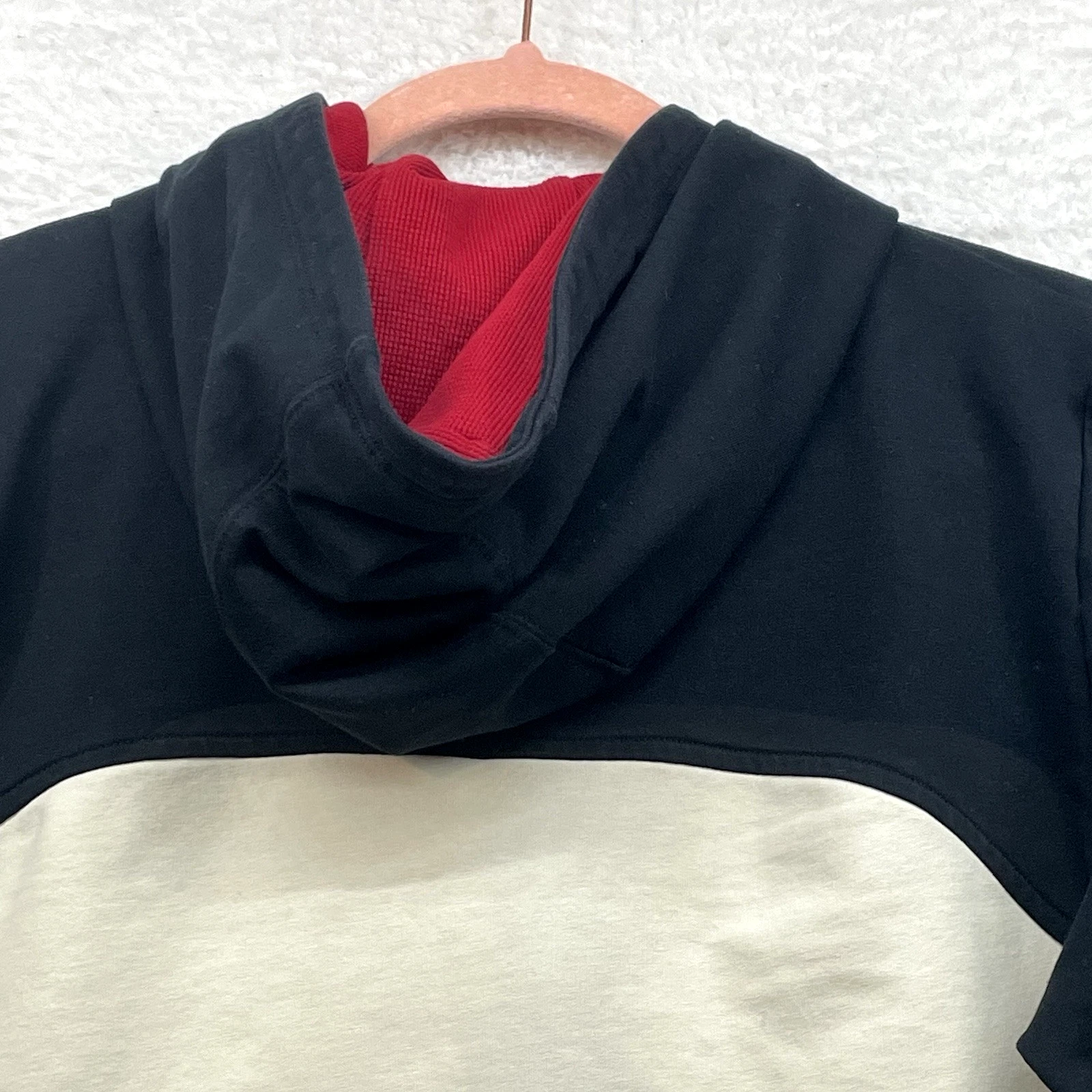 OFF WHITE Felpa con cappuccio Lauren Ralph Lauren Active donna grande nera panna full zip logo LRL