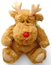 Vintage 1990's Soft Dreams 16" Christmas Reindeer Plush Stuffed Animal #55610