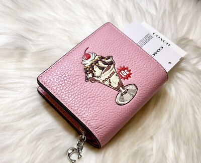 NWT Coach Snap Wallet With Sundae Graphic CU385 Cherry Blossom | eBay