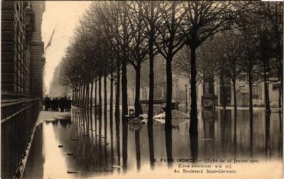 Old postcard Paris 7th Boulevard St-GERMAIN. Paris Inonde 1910 (534945)