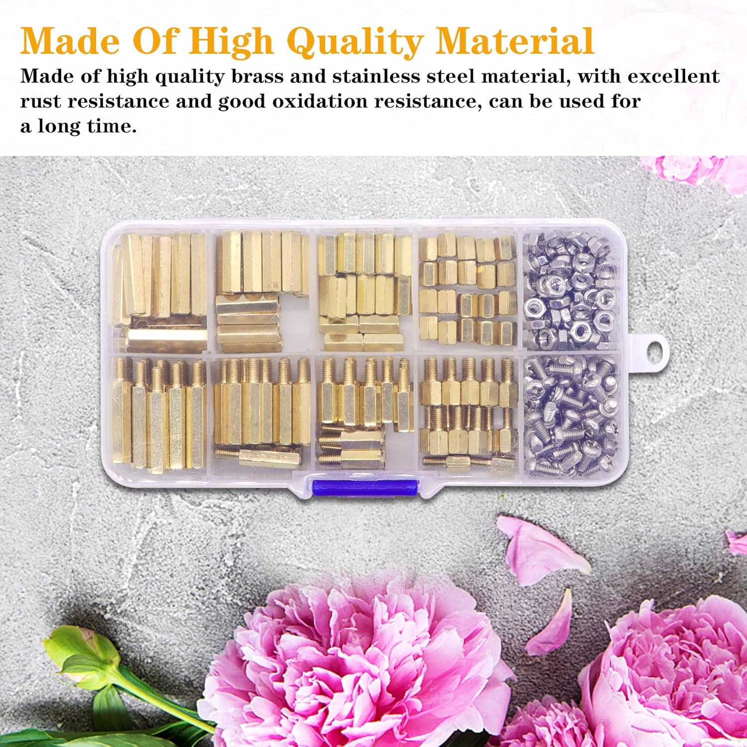 320Pcs M3 Motherboard Standoffs&Screws&Nuts Kit Male-Female Brass Spacer 