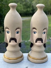 Mid-Century Modern Duncan Ceramic Pawns Hand Painted Chess Piece Replacement