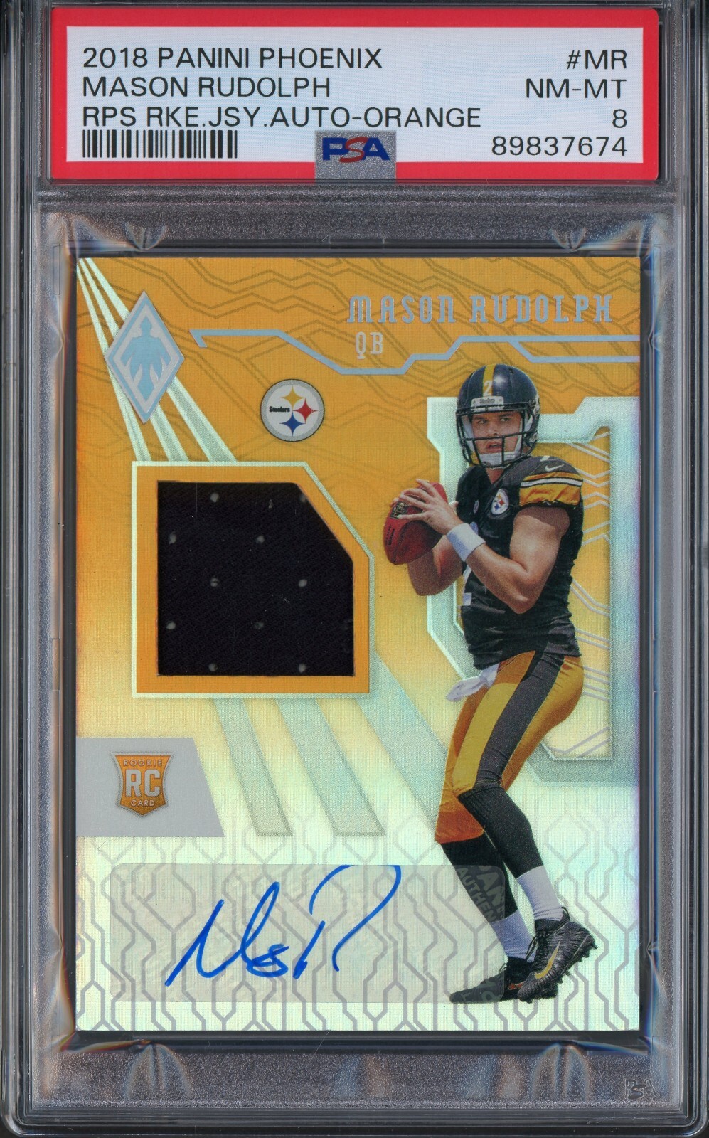 Mason Rudolph Panini Phoenix Rps Rookie Jersey Autograph #MR Orange