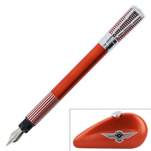 Waterman Harley Davidson Horizon Orange Fountain Pen Medium Pt In 