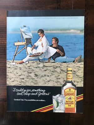 1986 vintage original print ad Gordon s Distilled London Dry Gin