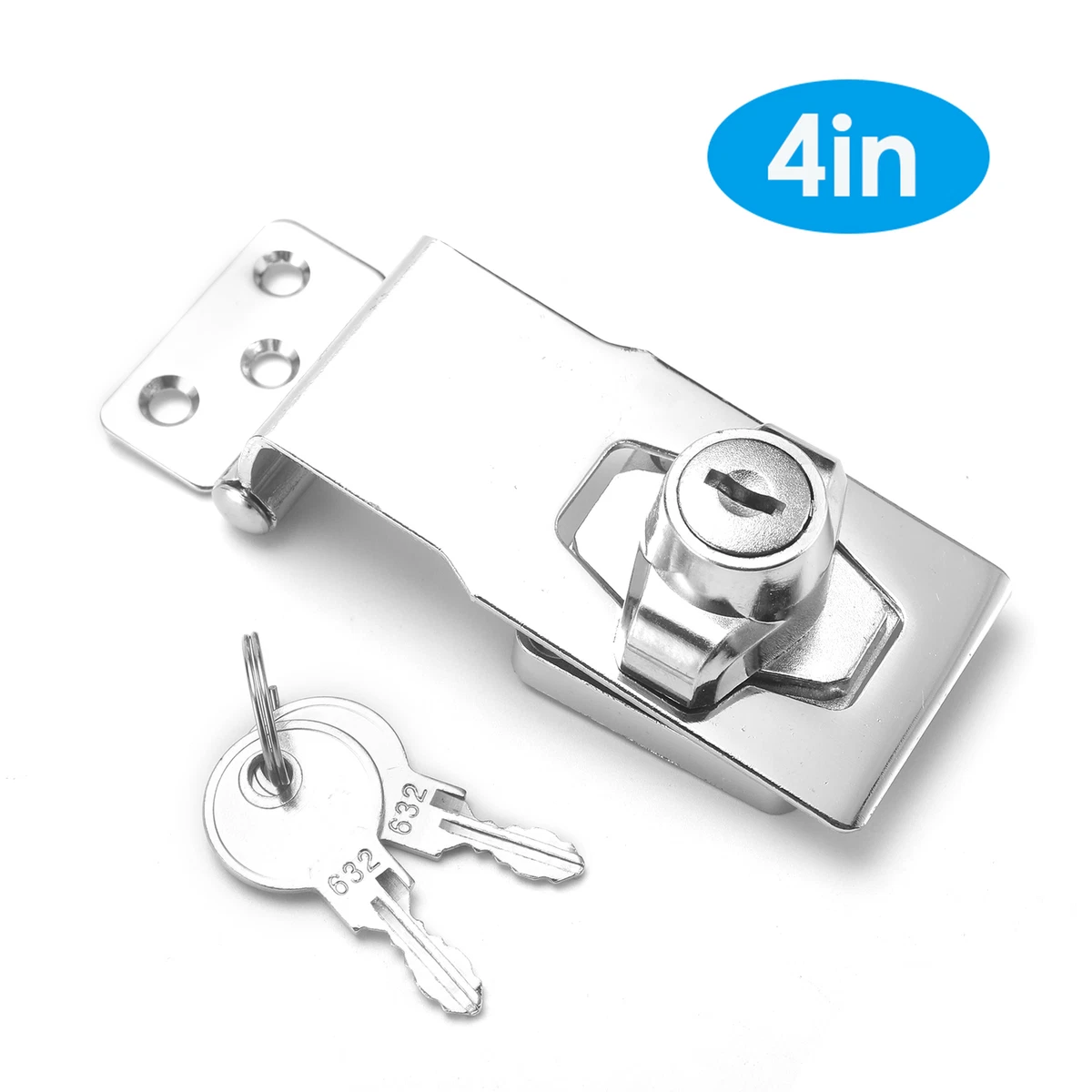 Door Lock Cabinet Locks with Keys Hasp Lock Chrome Plated Garage