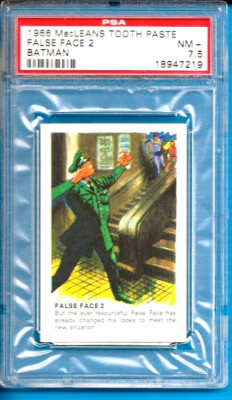 1966 MacLeans Tooth Paste Batman #2 False Face Psa 7.5