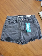 NWT Juniors Festival Black Distressed Denim Shorts Size 5
