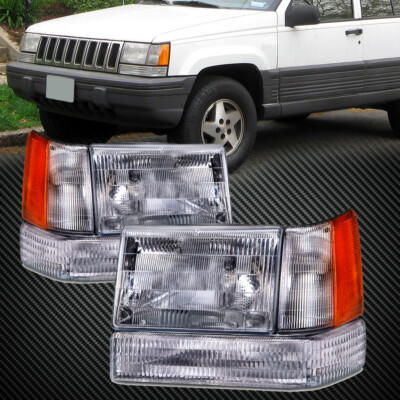 Headlights 6pc Set Left Right Pair Fits 93 1996 Jeep Grand Cherokee Ebay