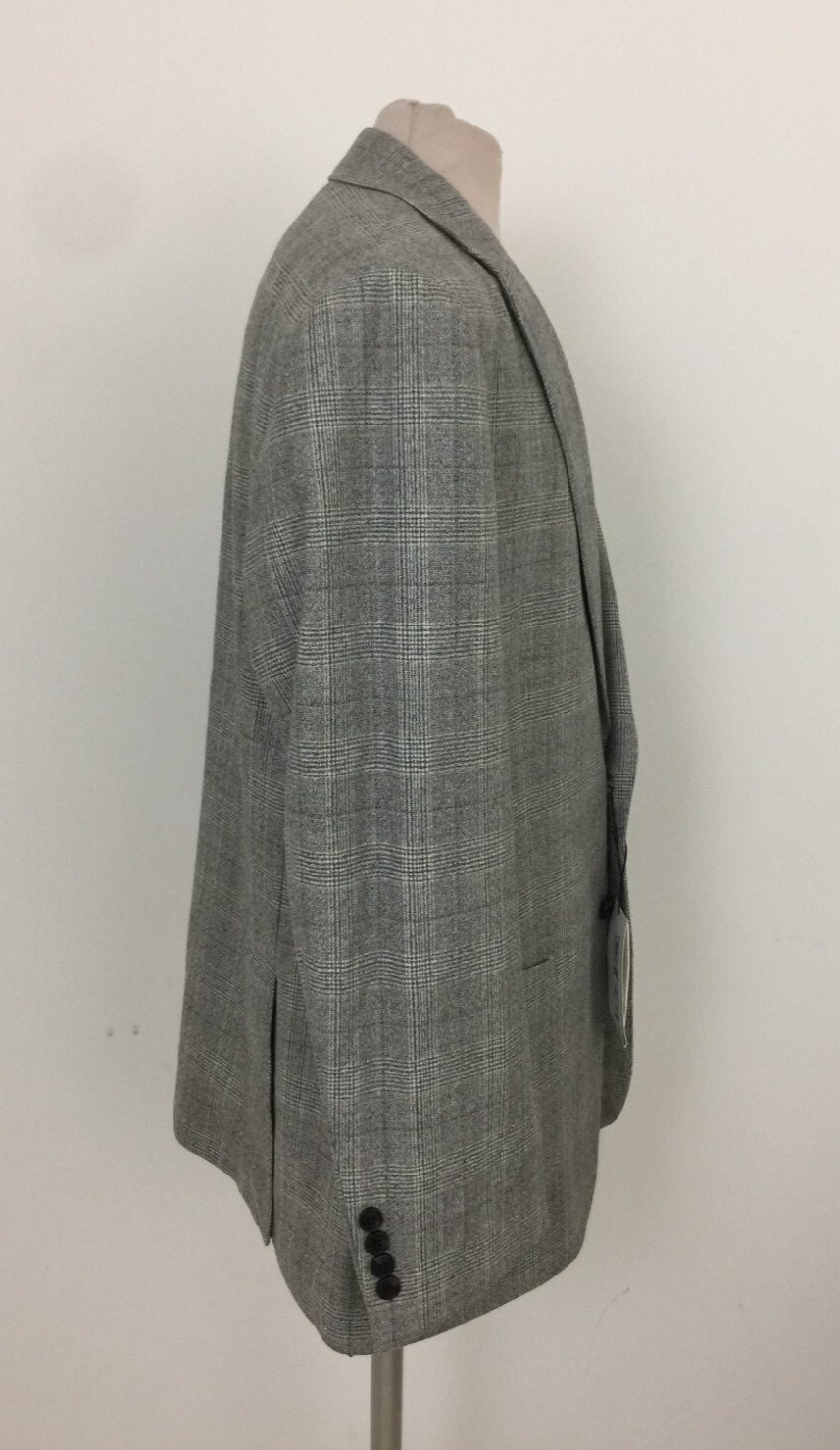 Jaeger Men's Jacket Size 46" Grey Check Wool Single Breasted Tailored Fit New F1 image 7