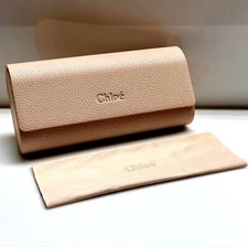 CHLOE NEW Case Sunglasses Eyewear Leather ORIGINAL Hard Cleaning Cloth