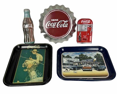 Coca Cola Coke Tin Tray Norman Rockwell Fishing Pamela Renfroe Hot