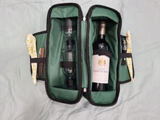 Picnic Time Inc Wine and Wine Glass Holder Tote for Travel or Picnic