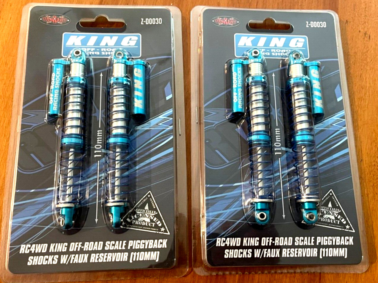 clod buster RC4WD King Off-Road Piggyback Shocks Faux Reservoir 110mm NEW 2 pair