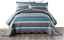 3Pc Quilt Bedspread Sets Bedding Coverlet Bedroom Floral Queen King Size, BY011