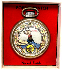 1930s POPEYE POCKET WATCH WITH BOX BY KING FEATURES