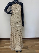 Aidan Mattox Women's Gold Sleeveless Halter Neckline Beaded Mermaid Gown NWT