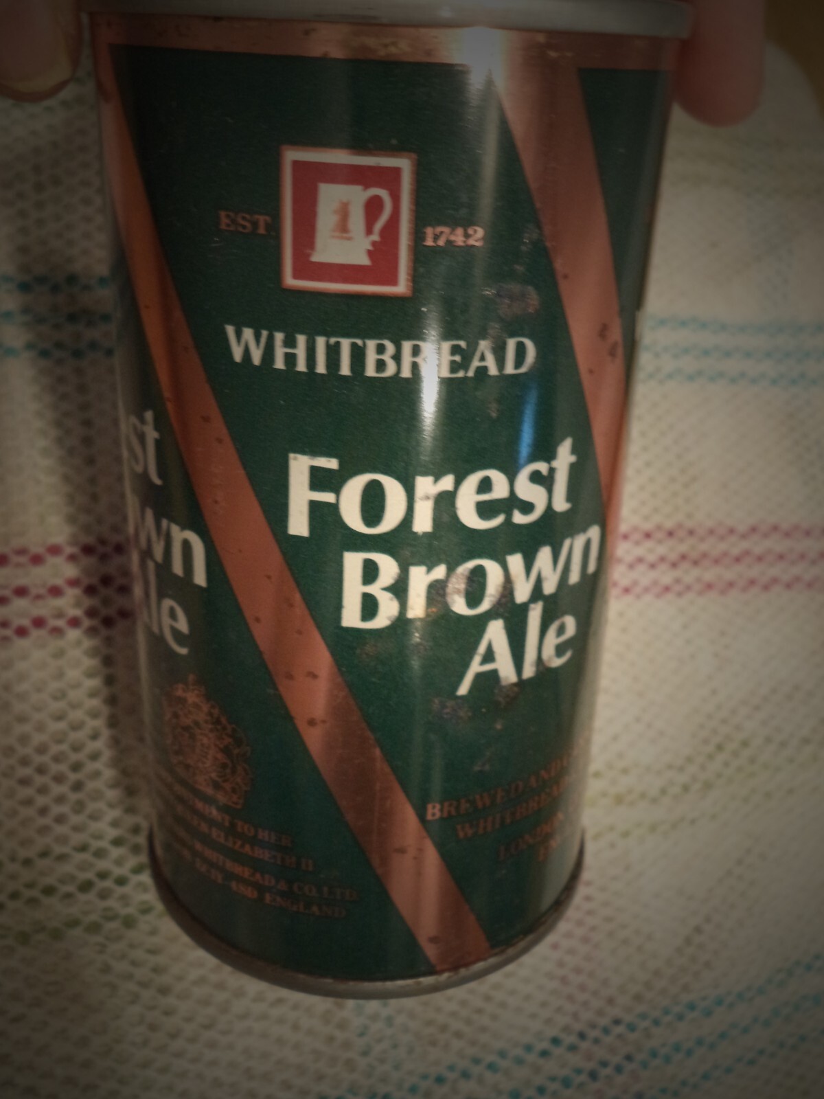 FOREST BROWN ALE 11.5 OZ STEEL STRAIGHT EDGE BEER CAN WHITBREAD LONDON