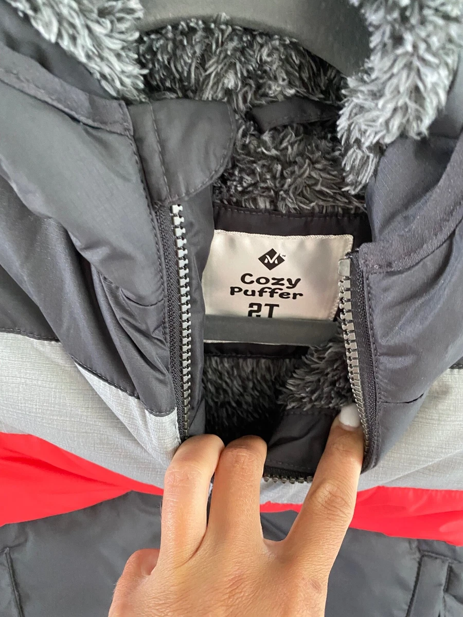 NWT Childrenu0026#039;s Cozy Puffer Jacket Kids Size 2T, M Brand, Gray Black  and Red | eBay