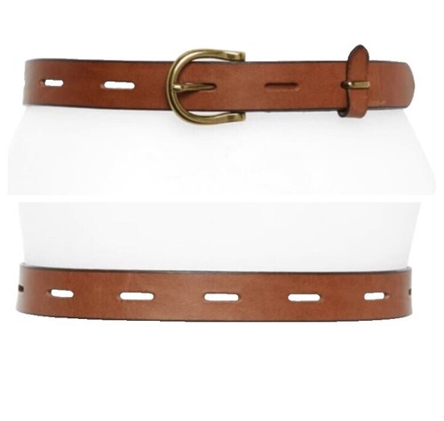 Madewell Leather Sculpted Wavy Buckle Belt Double Keeper  display picture 3