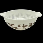 Vintage Pyrex Americana Brown & White 2.5 Qt Cinderella Mixing Bowl # 443 MINT