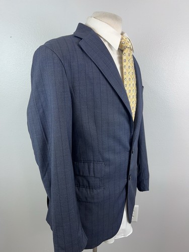 Flannel Bay Napoli Men’s Sharkskin Loro Piana Wool Sport Coat Stitch Lapel 42 R - Picture 6 of 13