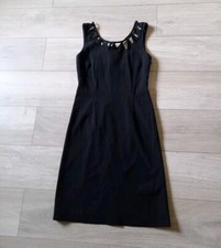 Whistles Black Pencil Dress Triangle Neckline Cut Outs Evening Party Classic UK8