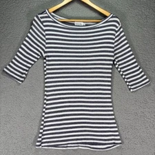 Michael Stars x Anthropologie Nautical Stripe Blue White Half Sleeve Top M/L USA