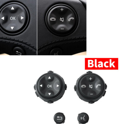 2 Car Multi-function Steering Wheel Button Phone Key For 2006-09 BENZ W221 Black