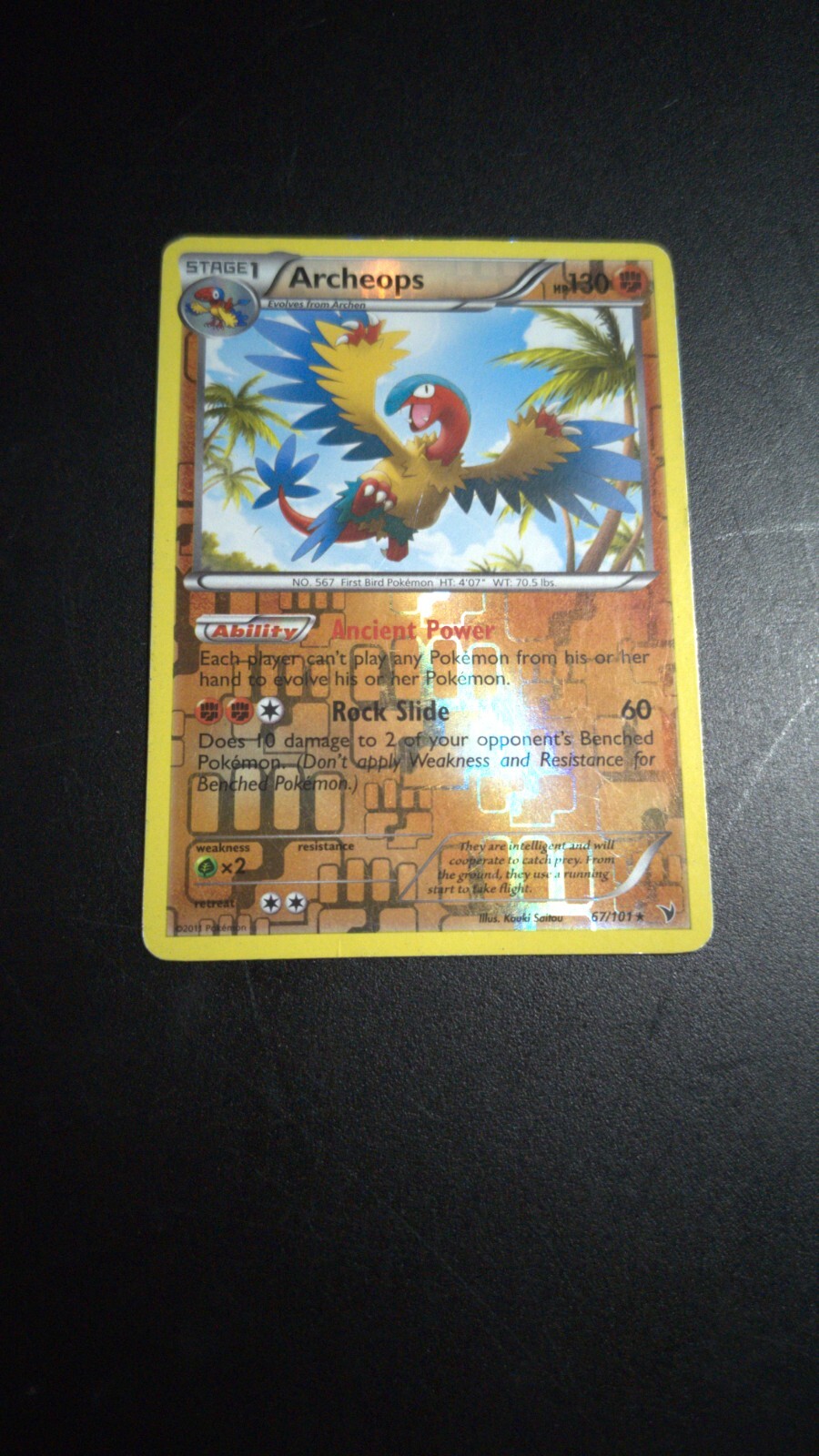 Pokemon Archeops - Reverse Holo Rare - 67/101 - 2011 - Noble Victories
