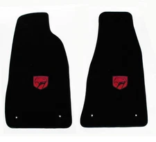 NEW! Black Floor Mats 1992-2002 Dodge Viper Red Embroidered Logo Snake Head Pair