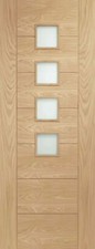 Oak Palma / Palermo 4 Light Obscure/Satin/Frosted Glazed Internal Doors