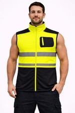 Hi Vis Softshell Bodywarmer Gilet High Visibility Waterproof Reflective Safety