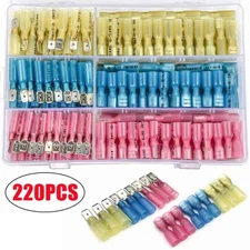220x Waterproof Heat Shrink Spade Wire Connectors Electrical Crimp Terminals set