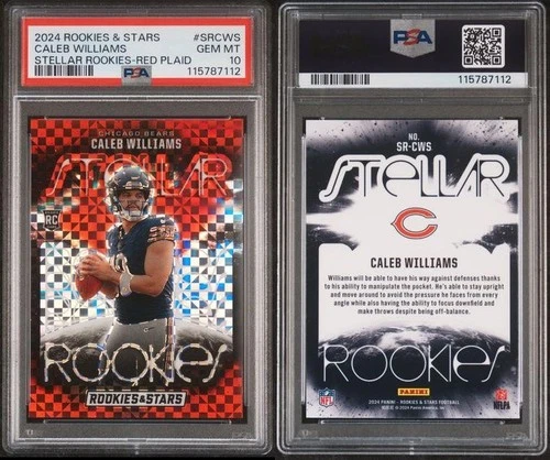 2024 Rookies & Stars Stellar Rookies Red Plaid Caleb Williams PSA 10