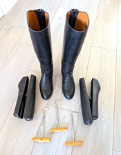 Sergio Grasso Mens Leather Riding Boots With Carry Case