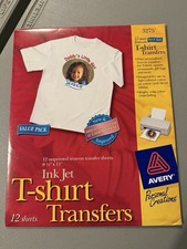 Avery 3275 Ink Jet T-shirt Transfers-12 Sheets NEW
